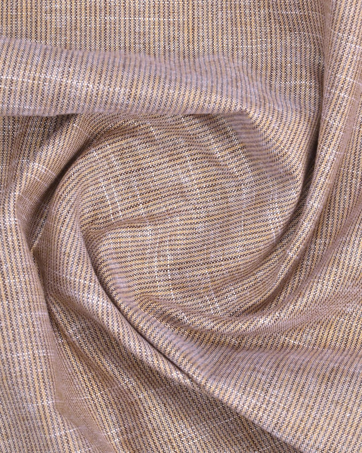 Brown Grid Stripes -Full-Bamboo Linen