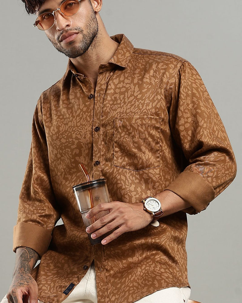 Caramel Brown Print -Full-Stain Proof