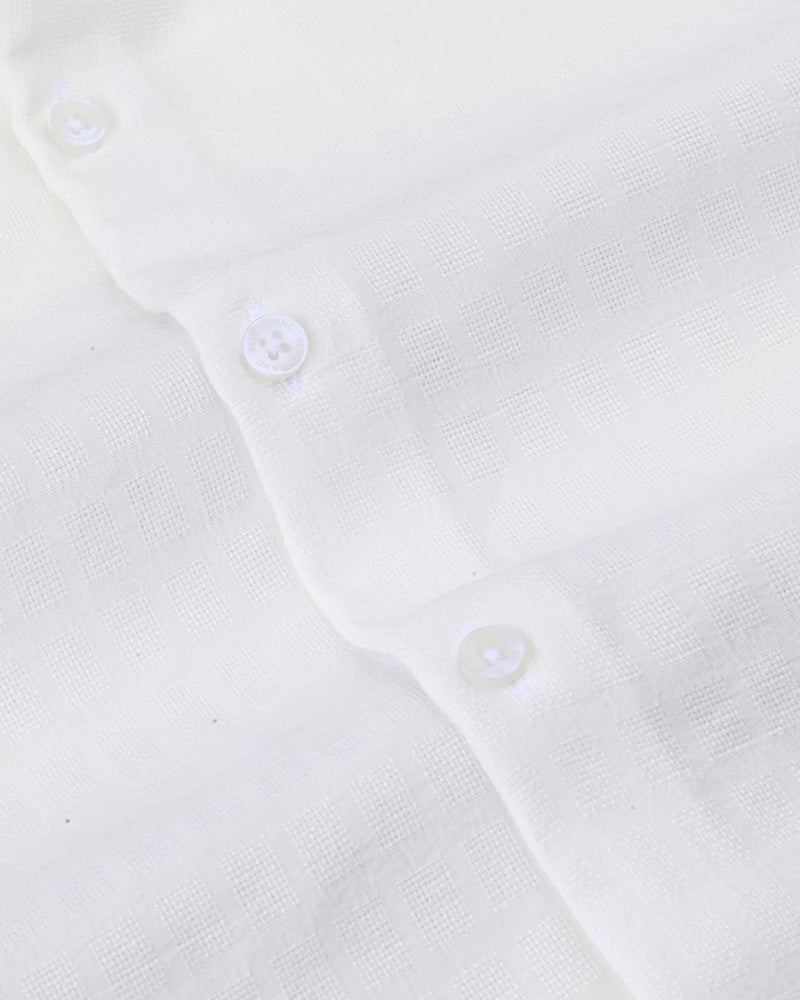 White Grid Weave - Half Sleeve - Airlite Shirt