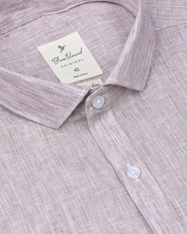 Brown Thin Stripes -Full-Bamboo Linen