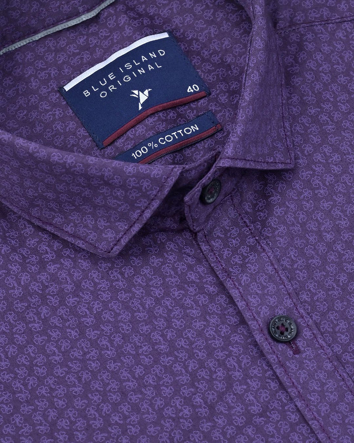 Violet Maple Leaf Print -Full-Stain Proof