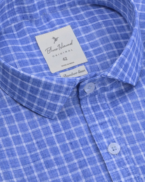 Magic Blue Checks -Full-Bamboo Linen