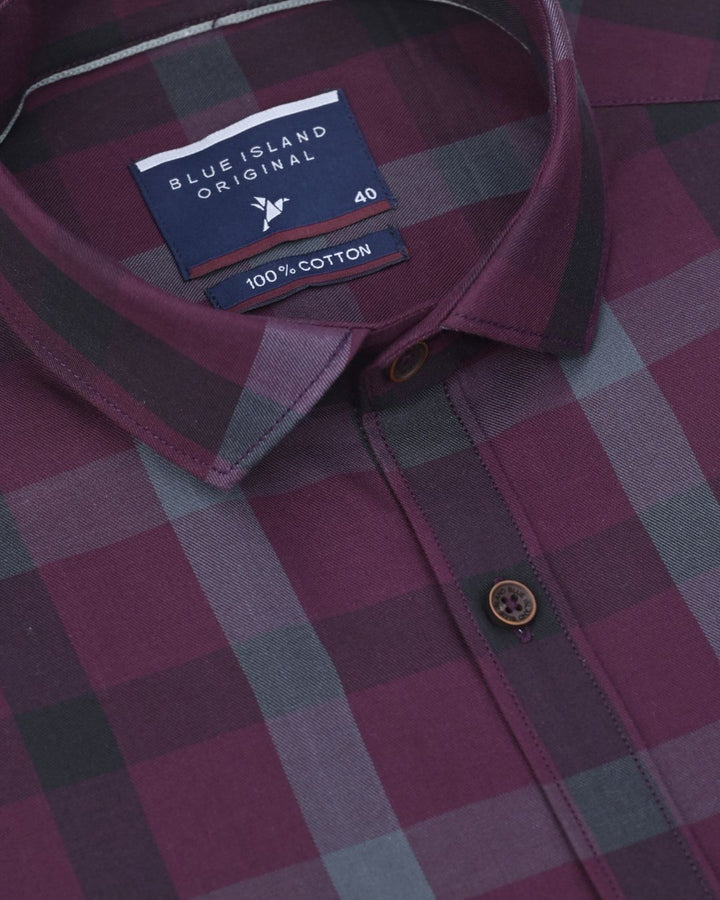 Burgundy Red Checks - Full-Stain Proof