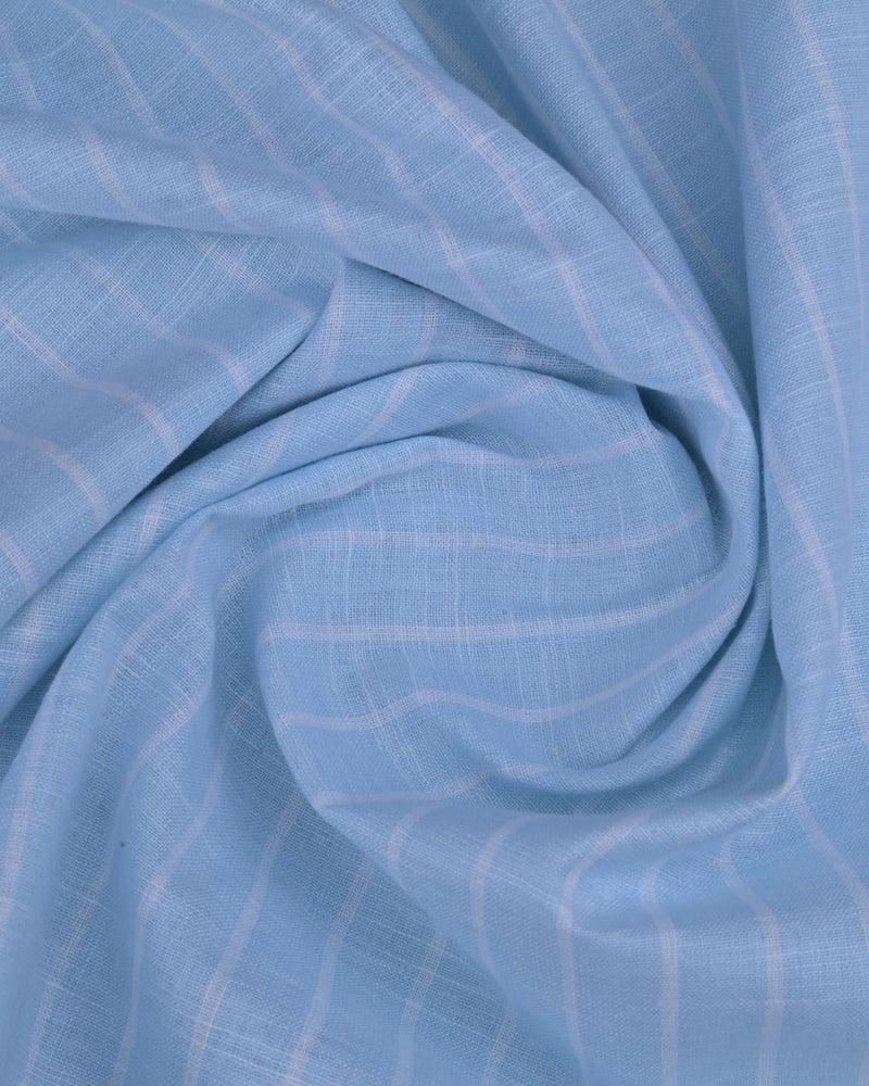 Aqua Blue Stripes -Full-Bamboo Linen