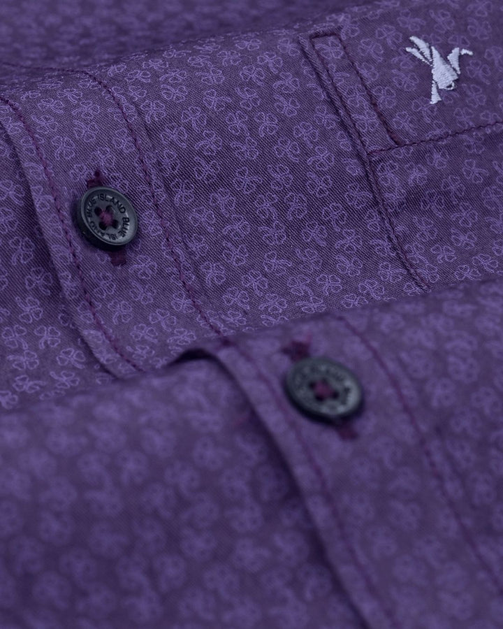 Violet Maple Leaf Print -Full-Stain Proof
