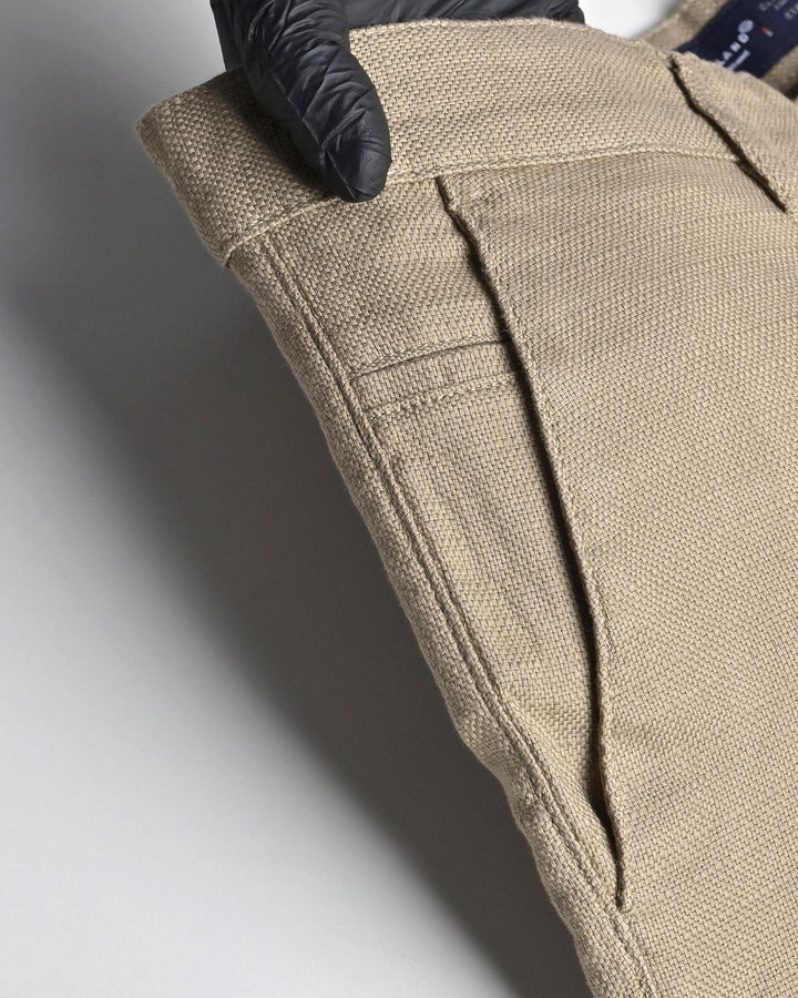 Dark Cream Basket Weave - Dobby Pant