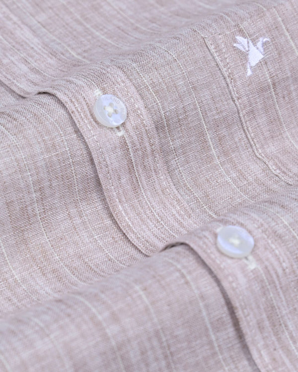 Brown Thin Stripes -Full-Bamboo Linen