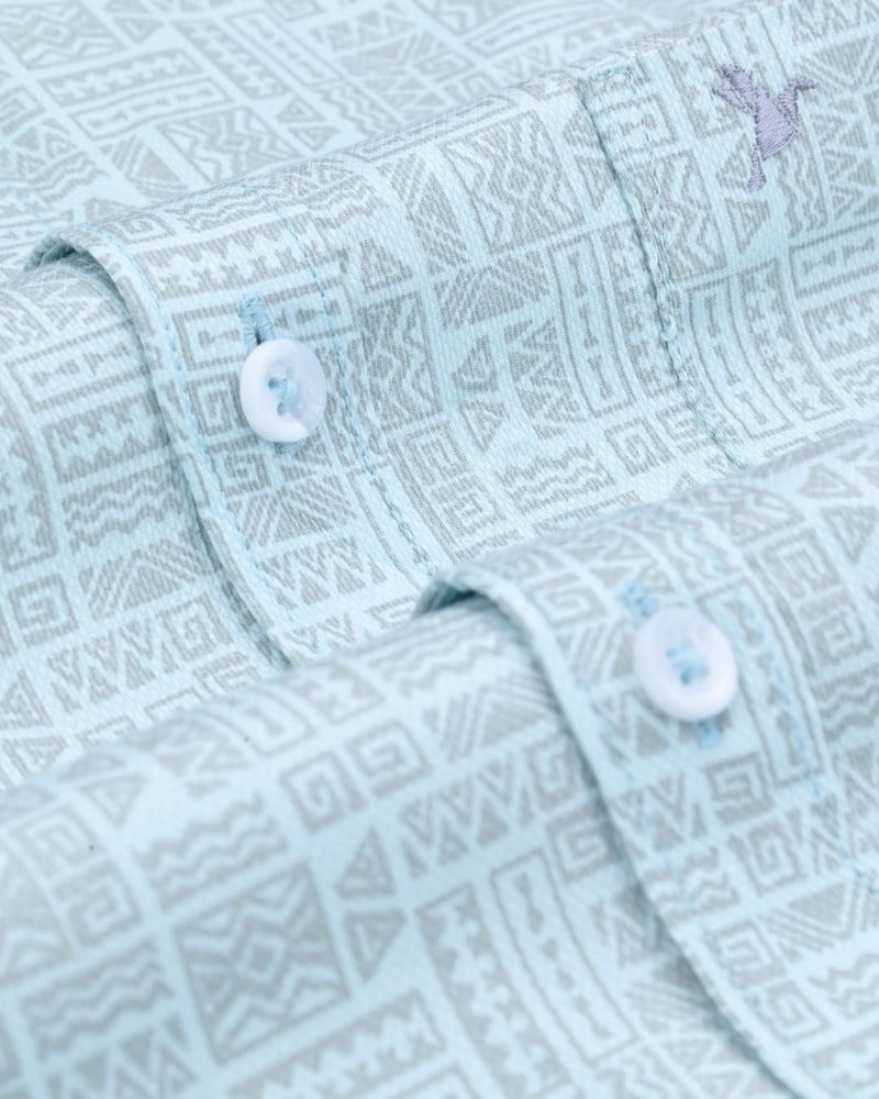 Mint Blue Tribal Print-Full-Stain Proof