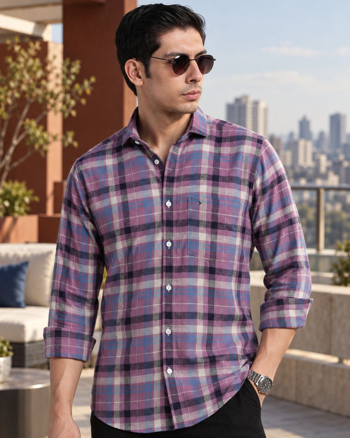 Dusty Pink & Black Line Checks -Full-Stain Proof