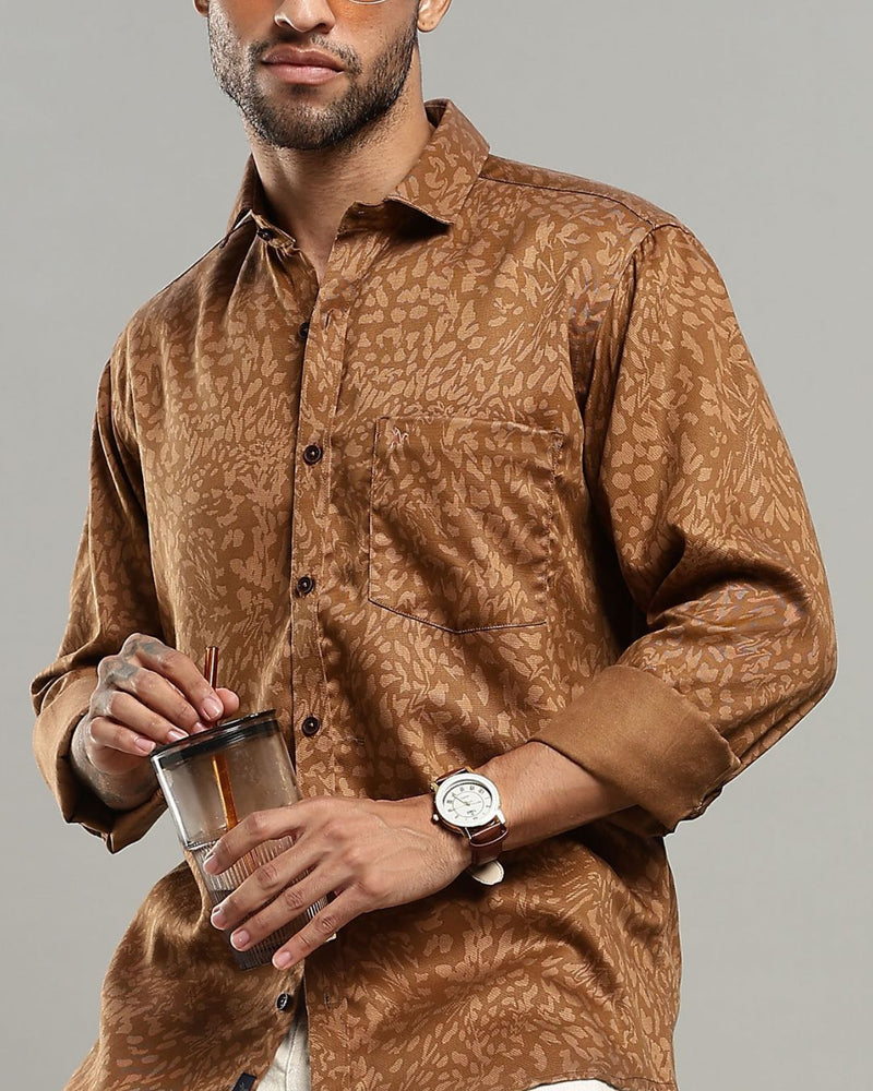 Caramel Brown Print -Full-Stain Proof