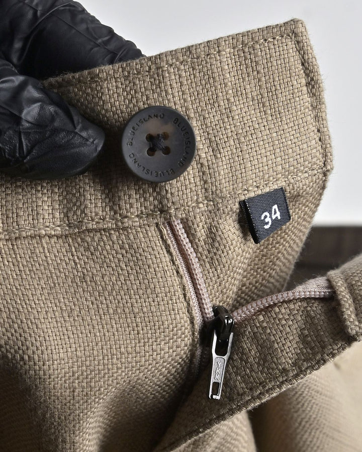 Dark Cream Basket Weave - Dobby Pant