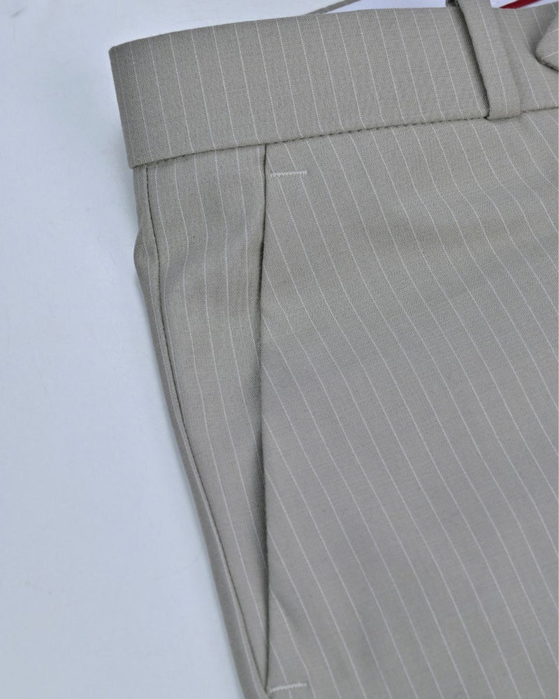 Dark Cream Mini Stripes - Wrinkle free Formal Pant
