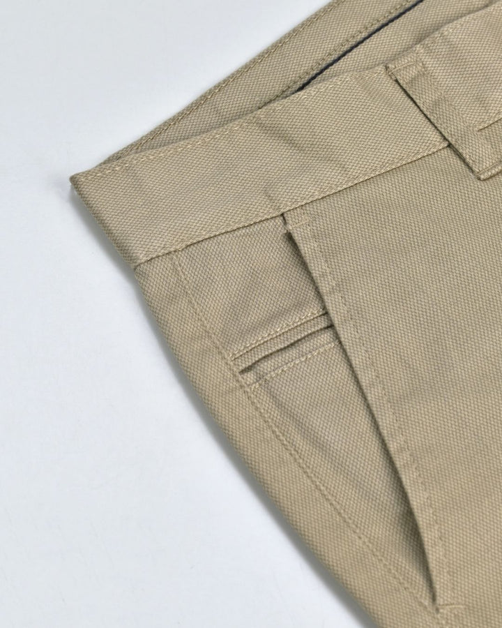 Sand Beige Cubes - 2 way stretch - COTTON PANT