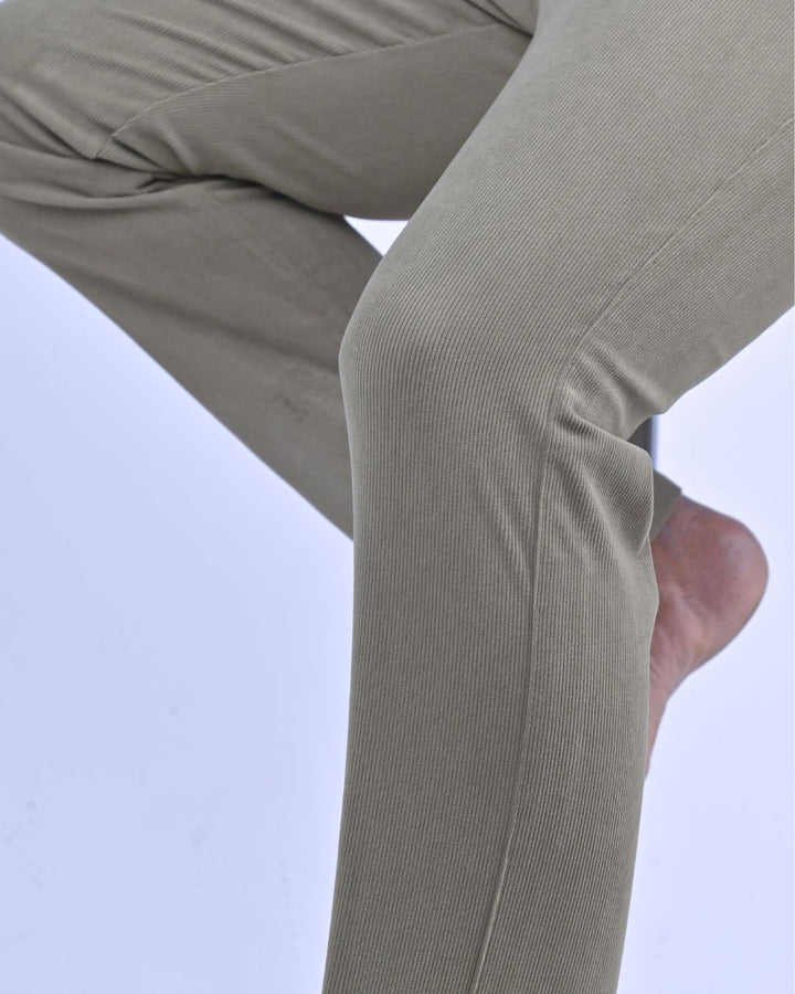 Dusty Olive Fine Stripe - Corduroy Pant