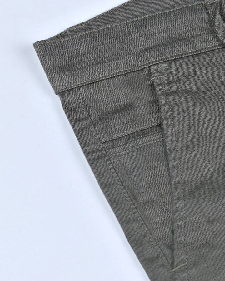 Olive Dotted Box - 2 way stretch - COTTON PANT