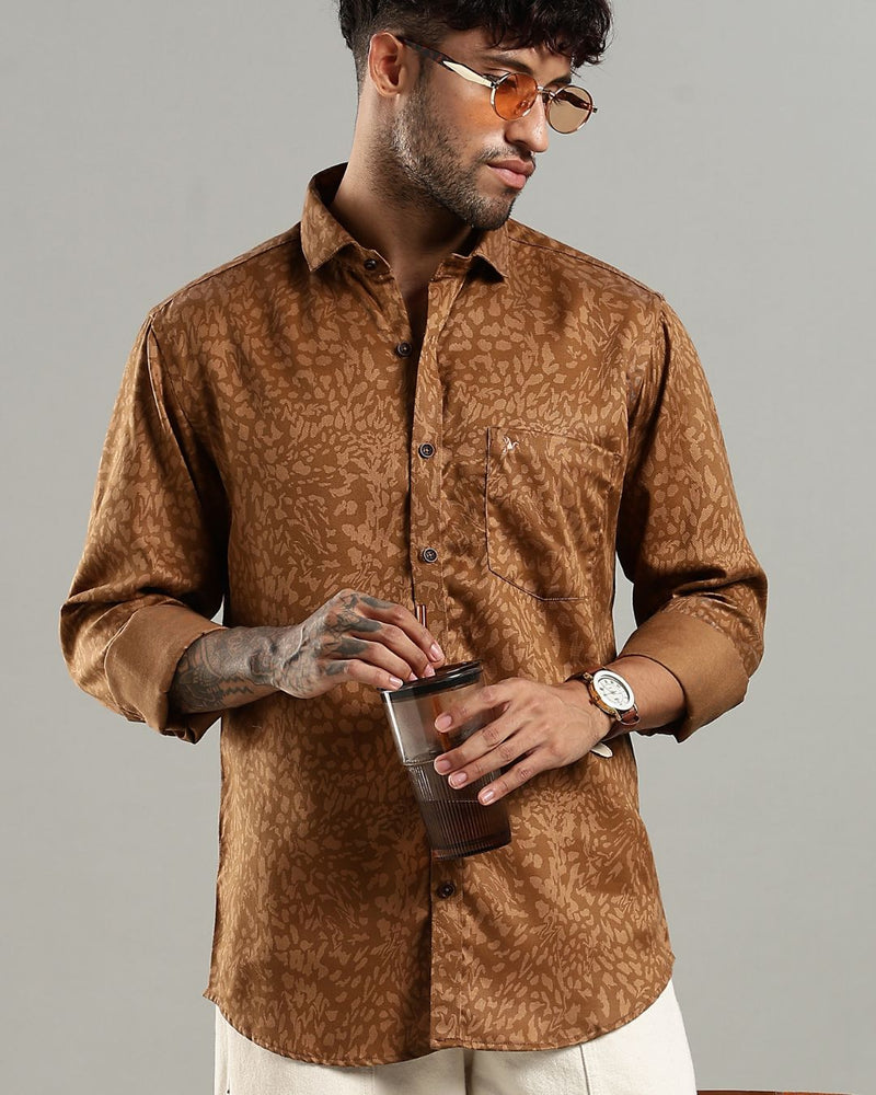 Caramel Brown Print -Full-Stain Proof