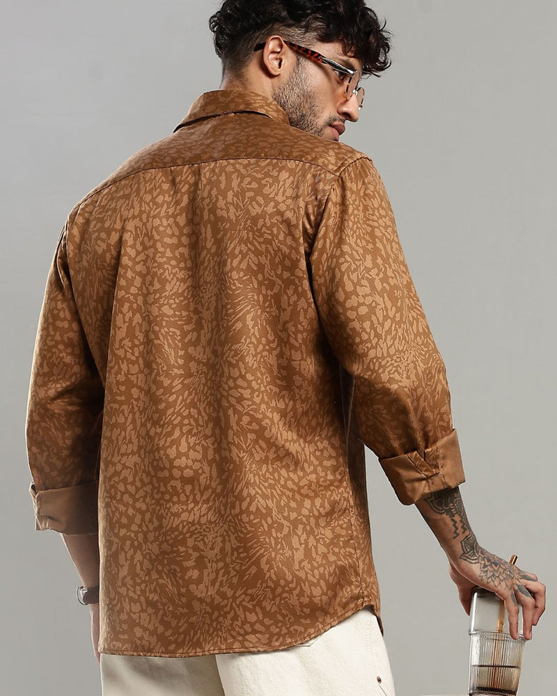 Caramel Brown Print -Full-Stain Proof