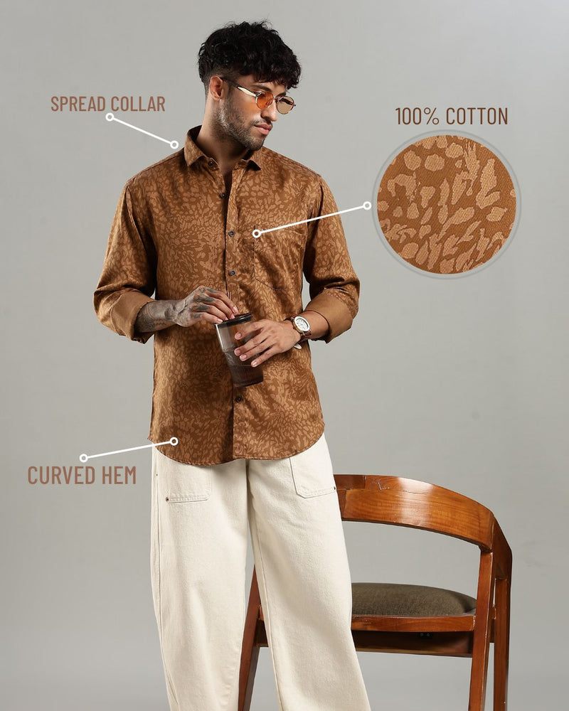 Caramel Brown Print -Full-Stain Proof