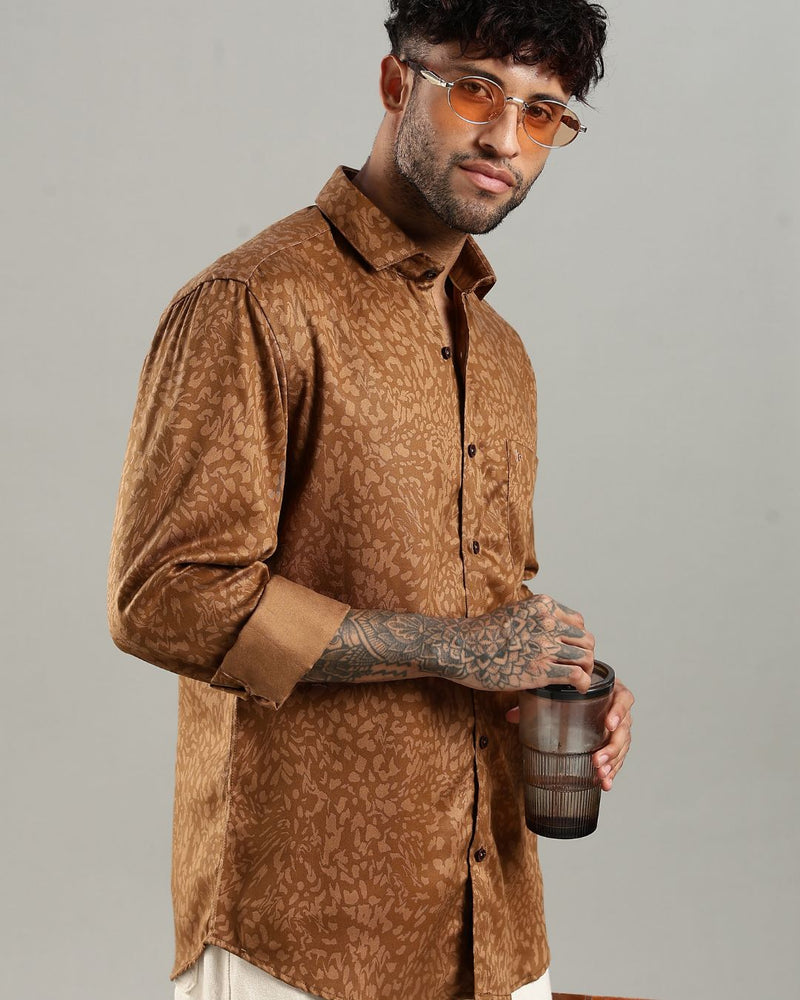 Caramel Brown Print -Full-Stain Proof