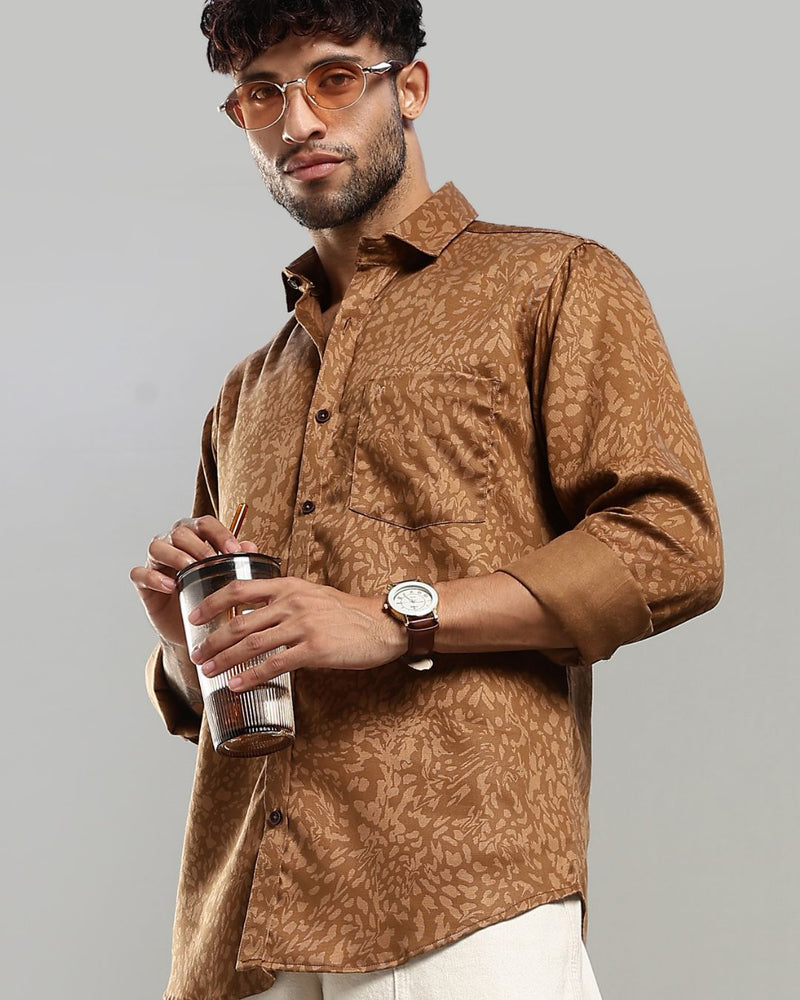 Caramel Brown Print -Full-Stain Proof