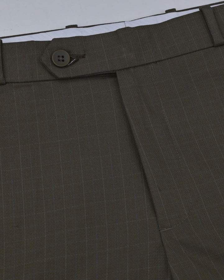 Taupe Brown Double Colour Checks - Wrinkle free Formal Pant