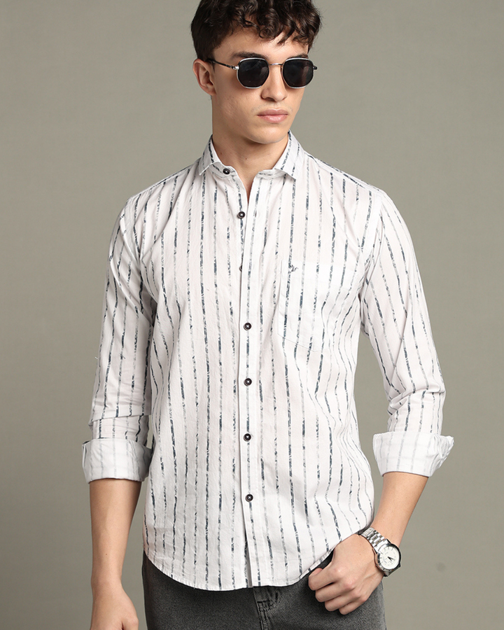 White & Military Line Stripes -Full-Stain Proof