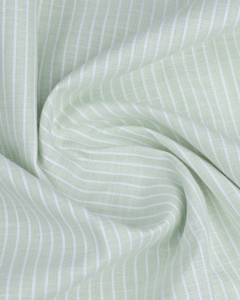 Lite Green Stripes -Full-Bamboo Linen