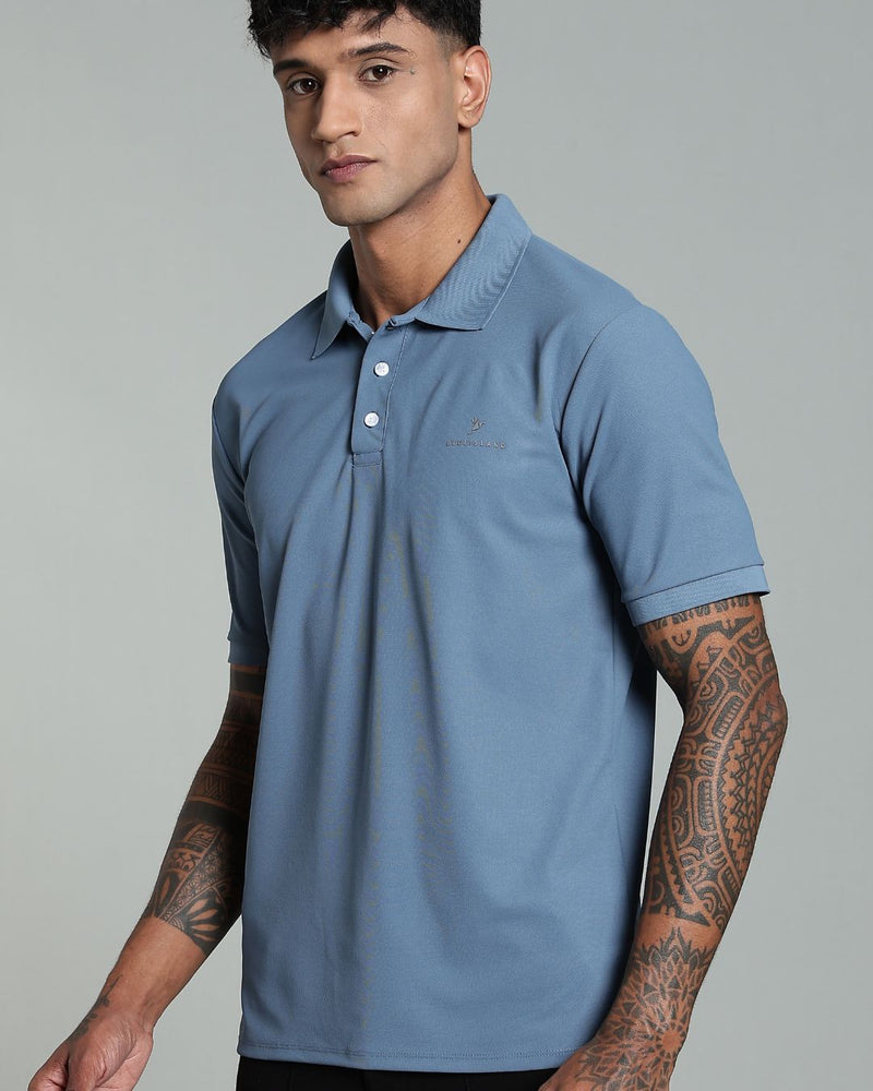 Bluish Grey - Active wear Polo Tshirt