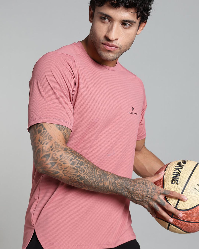 Mild Pink - Active wear Round neck Tshirt