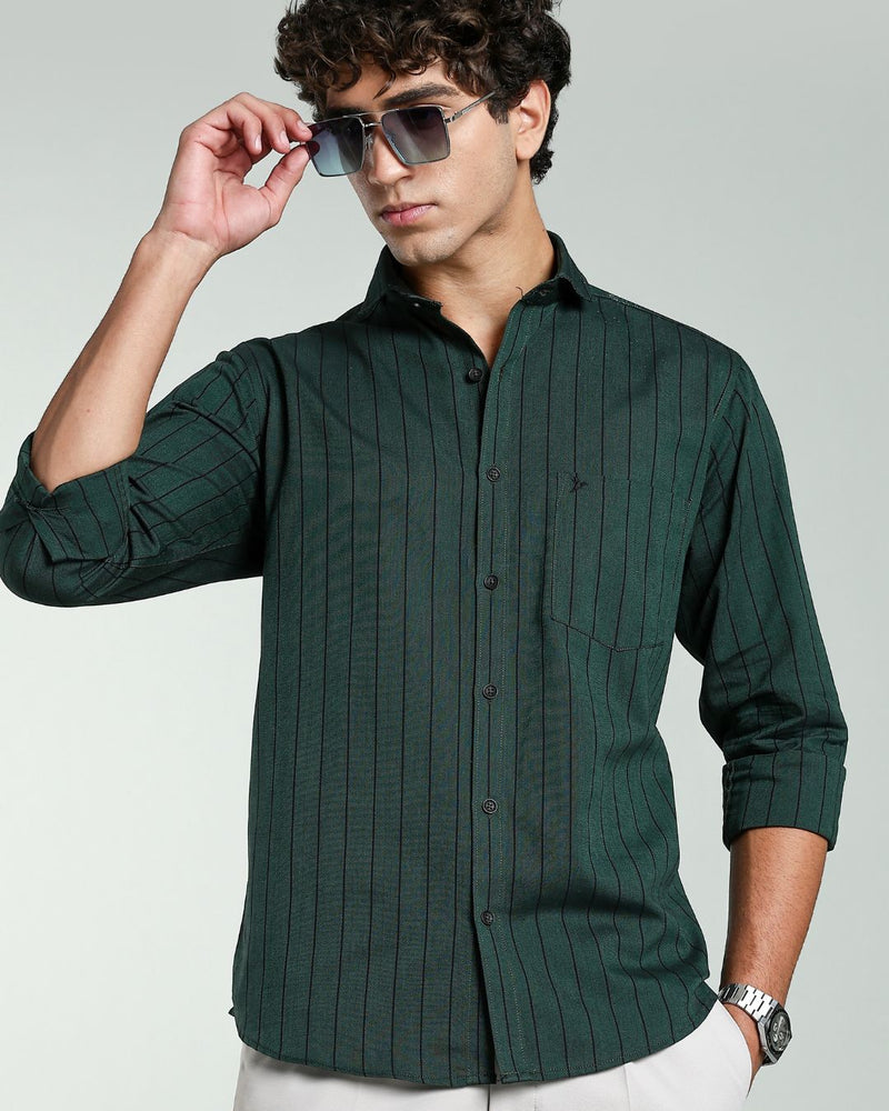 Dark Emerald Green Stripes- Full-Stain Proof