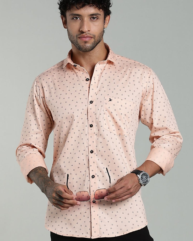 Peach Orange Petal Print-Full-Stain Proof