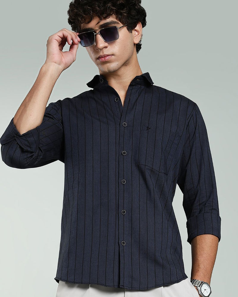 Midnight Sapphire Stripes- Full-Stain Proof