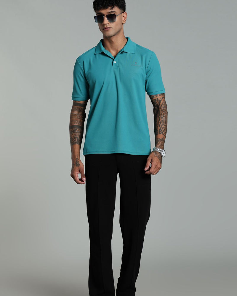 Teal Blue - Active wear Polo Tshirt