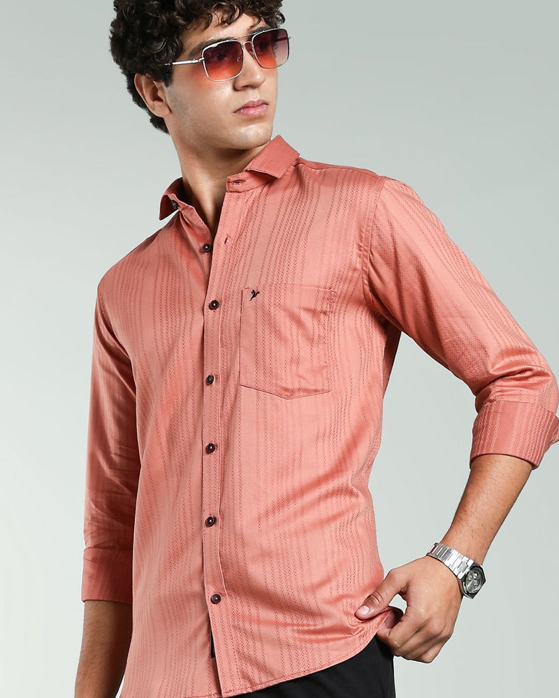 Copper Brown Self Design - Full-Stain Proof