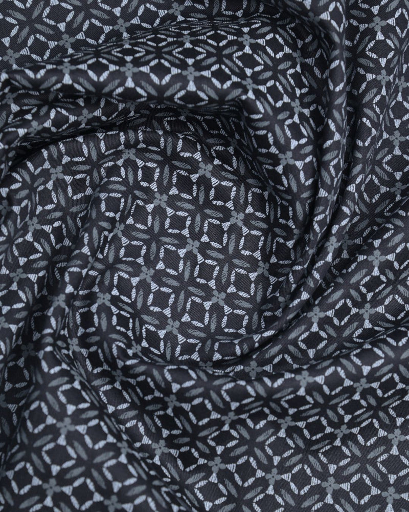 Midnight Black Leaf print - Half Sleeve - Stain Proof