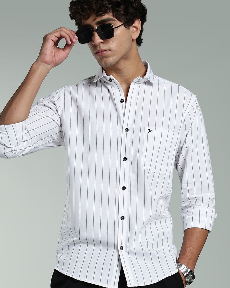 Rich White & Black Stripes- Full-Stain Proof