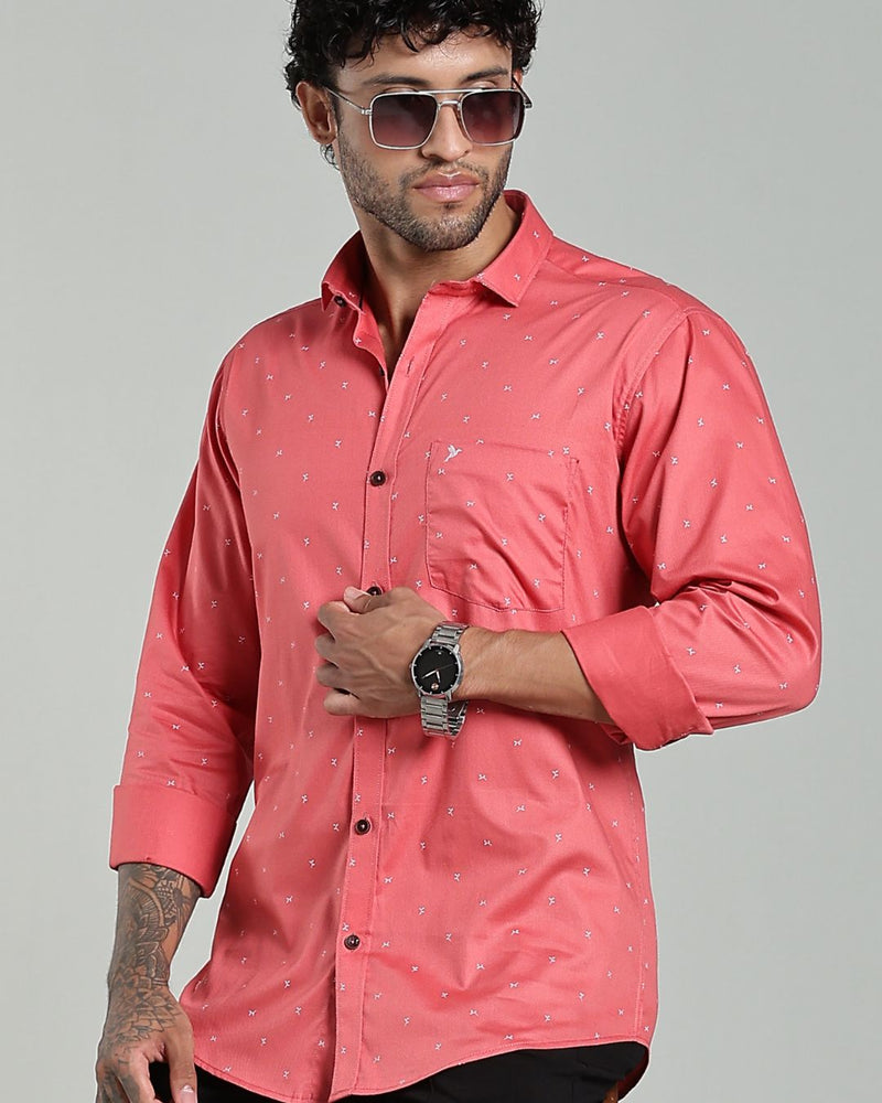 Salmon Pink Print-Full-Stain Proof