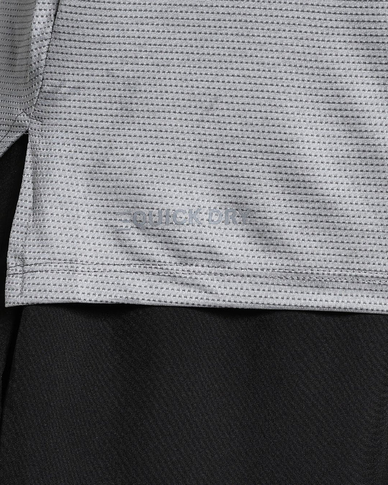 Lite Grey Dotted Lines - Active wear Round neck Tshirt