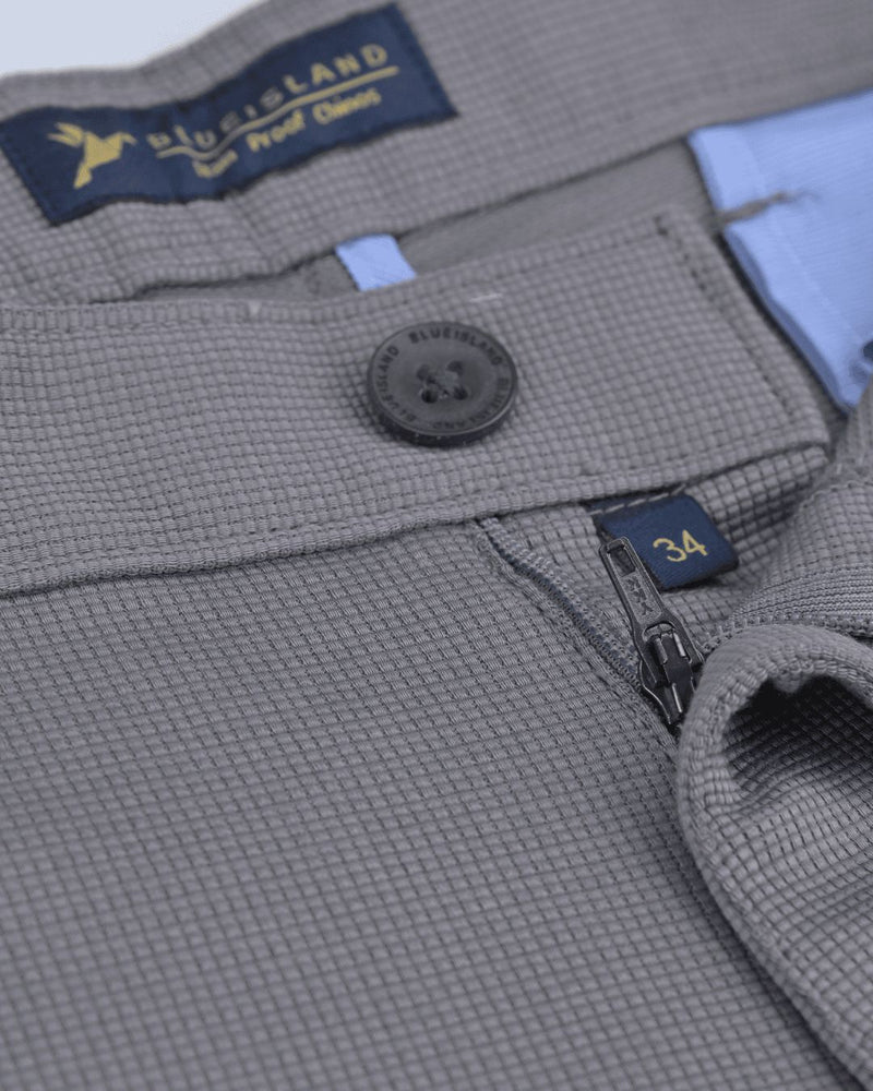 Grey Square Checked - 2 way stretch - COTTON PANT