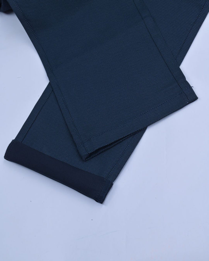 Navy Diamond Printed - 2 way stretch - COTTON PANT