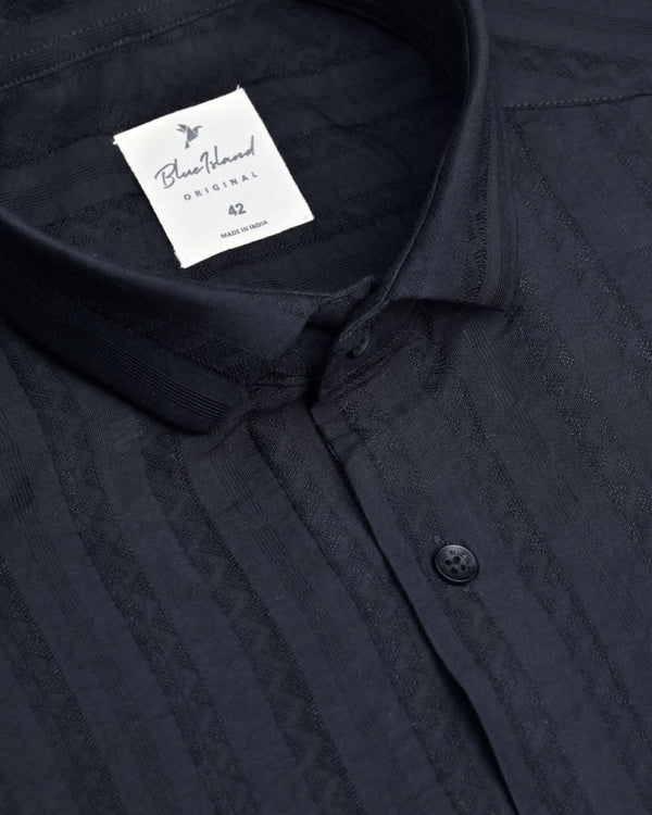 Deep Black Wave Line - Half Sleeve - Airlite Shirt