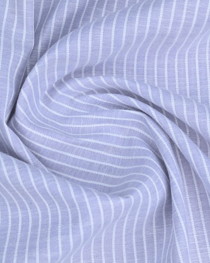 Silver Grey Stripes -Full-Bamboo Linen