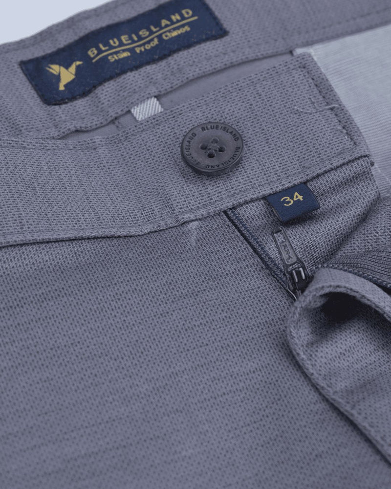 Ash Grey Dot Printed - 2 way stretch - COTTON PANT