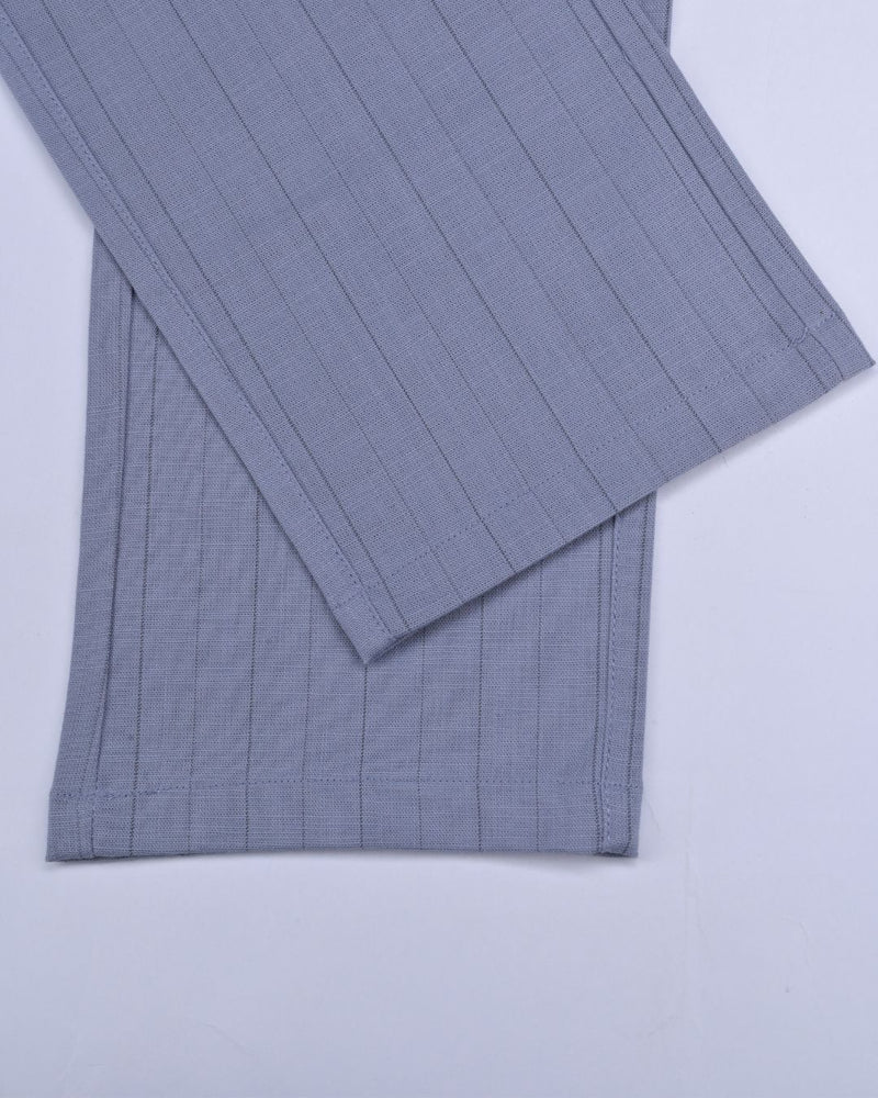 Grey Vertical Stripes - 2 way stretch - COTTON PANT