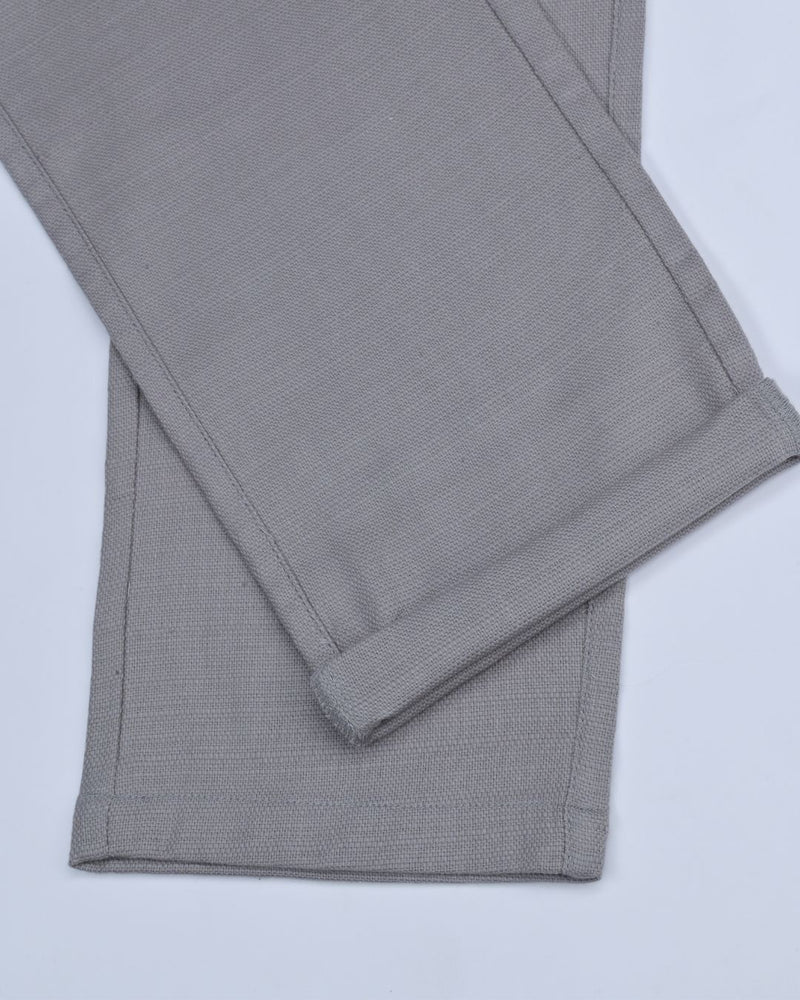 Textured Cement Grey - 2 way stretch - COTTON PANT
