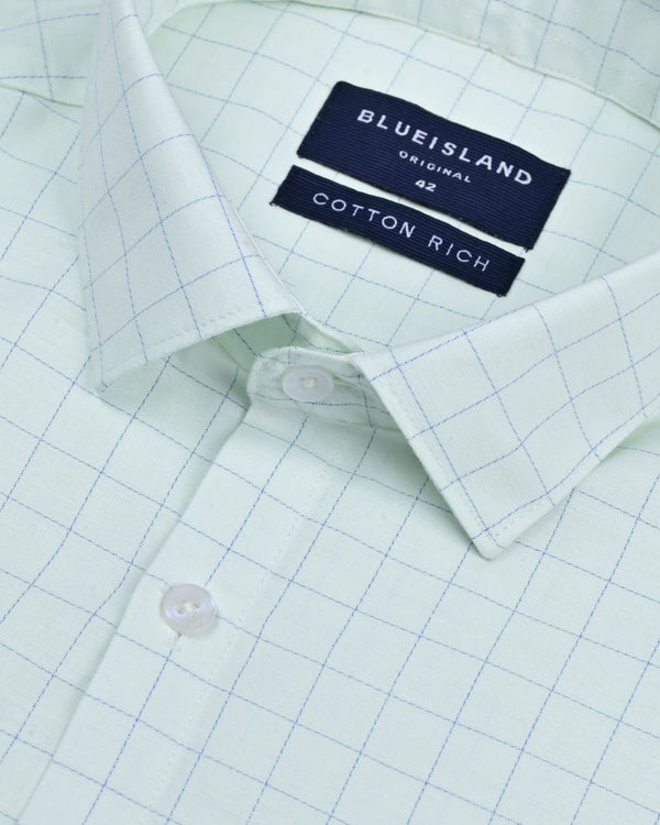Mint Leaf Checks - Full-Cotton Rich