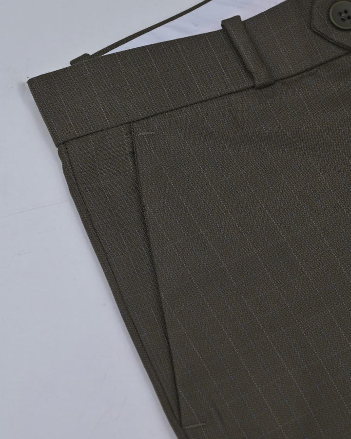 Taupe Brown Double Colour Checks - Wrinkle free Formal Pant