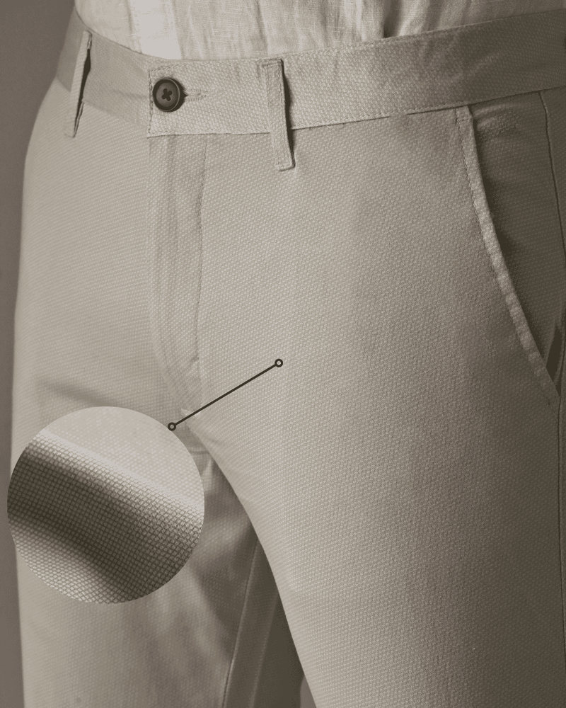 Cream Sketchy Printed - 2 way stretch - COTTON PANT