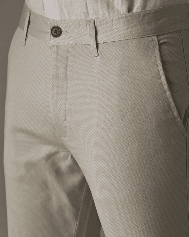 Cream Sketchy Printed - 2 way stretch - COTTON PANT