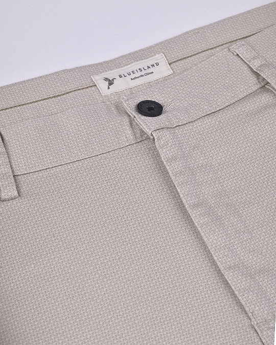 Cream Blossom Printed - 2 way stretch - COTTON PANT